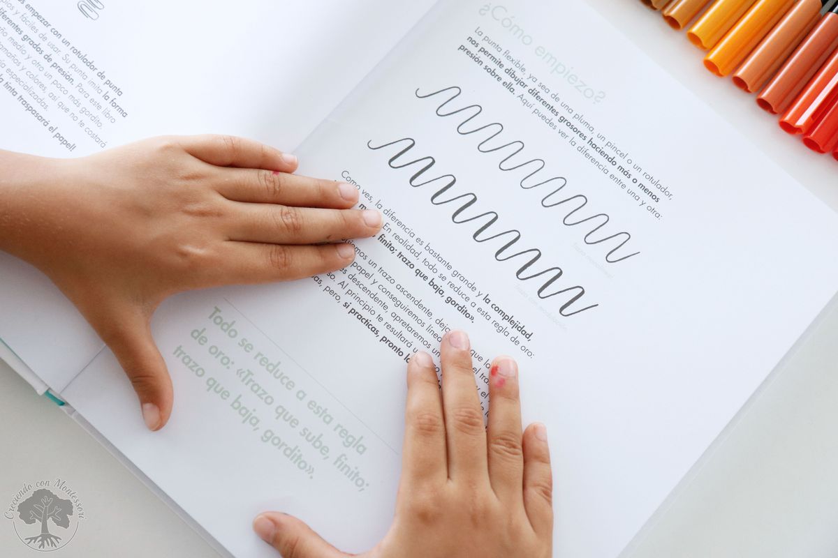 Lettering creativo y caligrafia moderna para niños Volumen 2. Un cuaderno  de actividades para niños con técnicas, páginas para practicar, ejemplos y