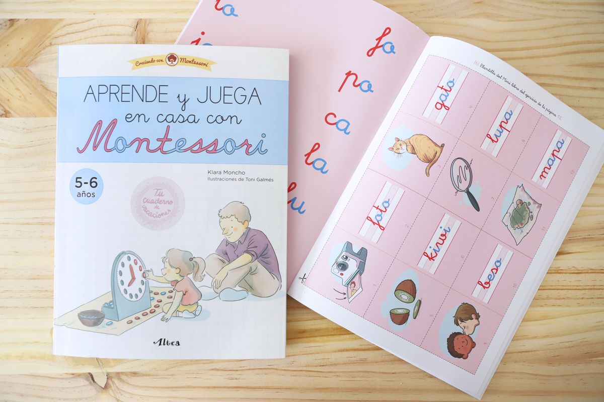 Creciendo con Montessori. Cuadernos de actividades - Aprendo a leer y  escribir con el método Montessori (Nivel 2): Libro de actividades con  tarjetas