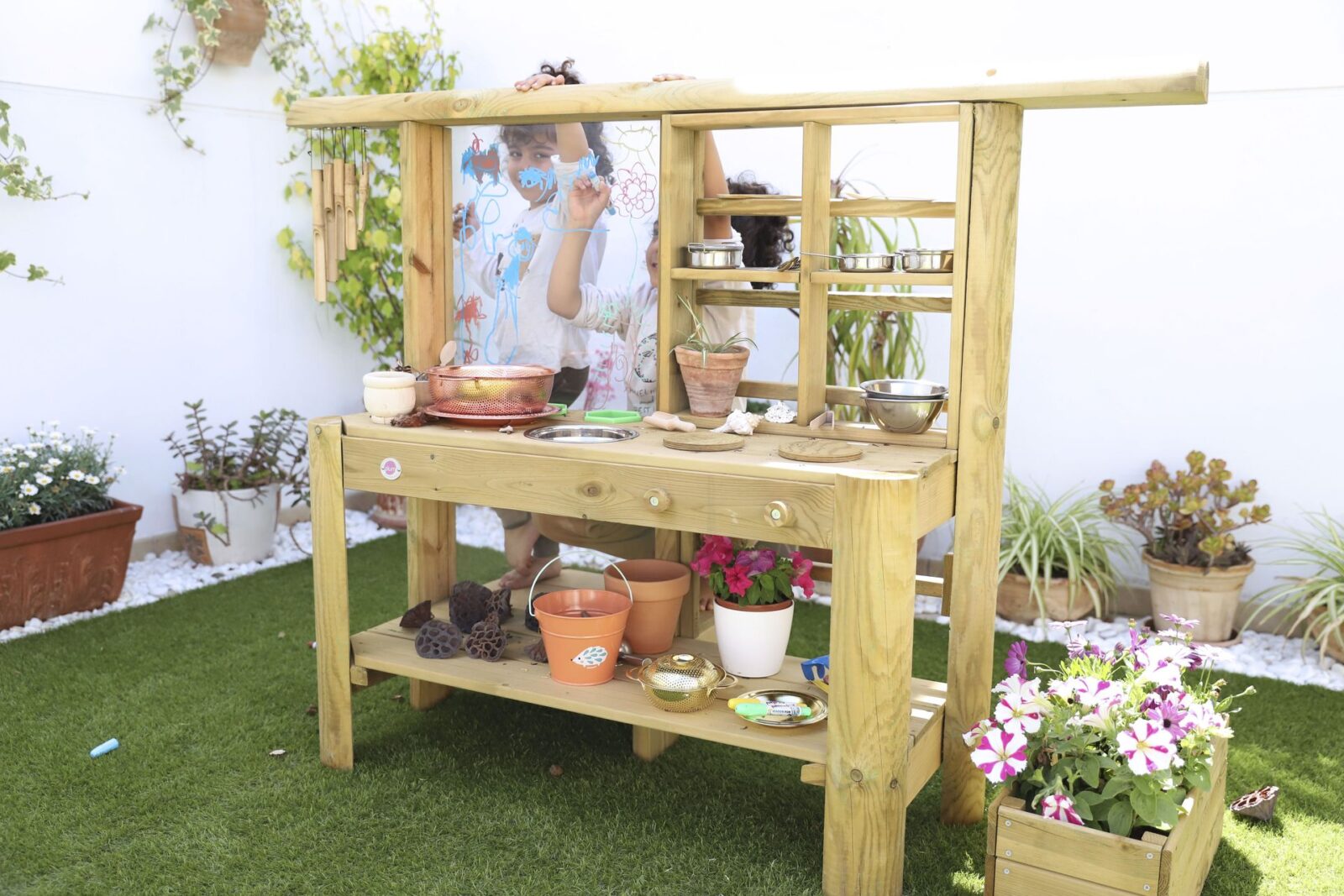 Cocina para niños de madera, para jugar en el exterior