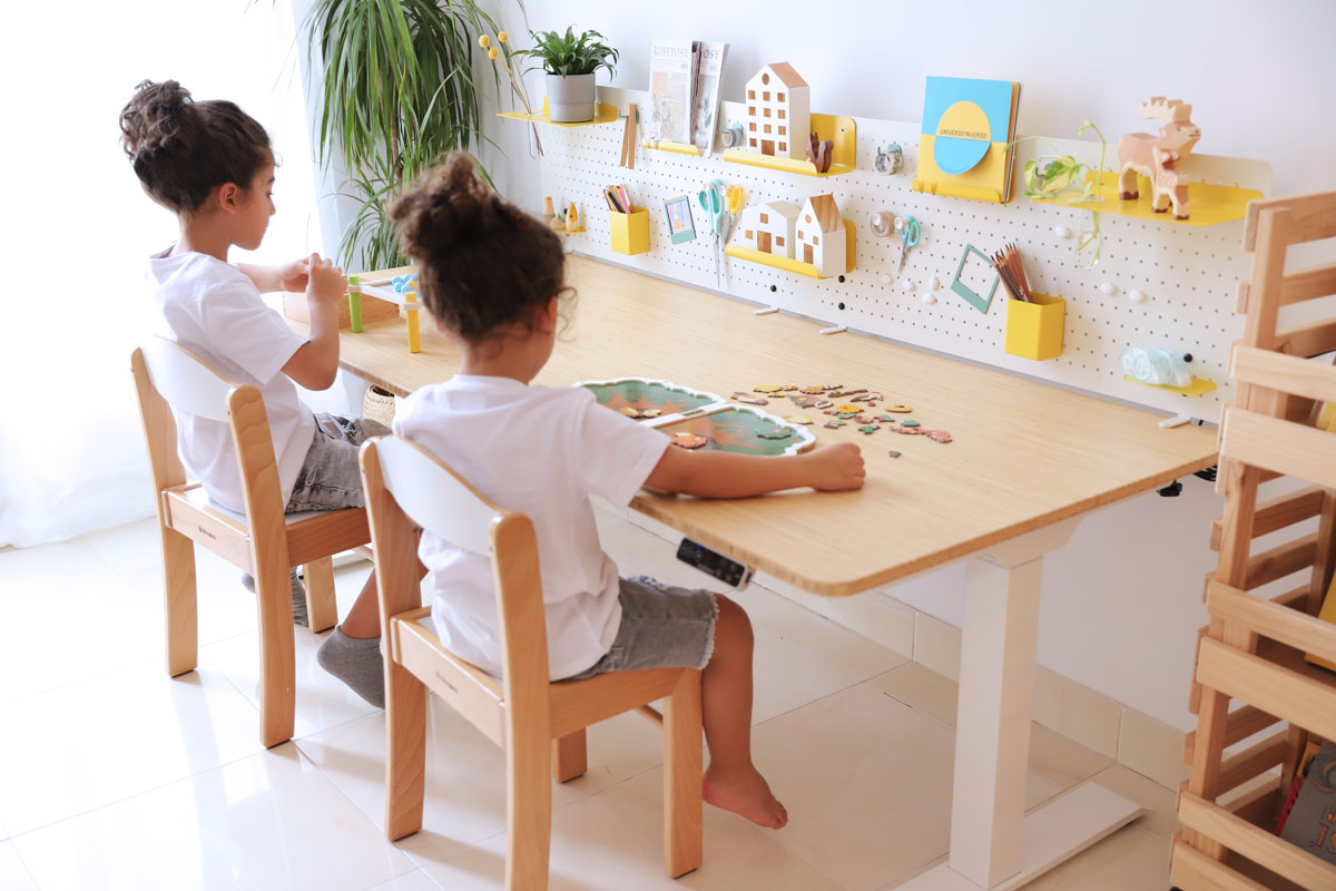 Escritorio infantil para dormitorio, escritorio escolar de altura ajustable  para niños, escritorio de estudio para niños, escritorio inclinable con